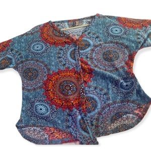 women’s boho abstract gypsy blouse top